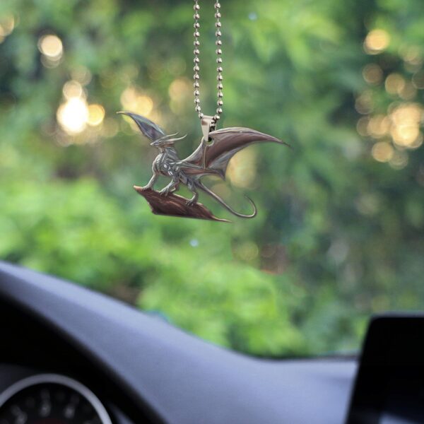 Gearhumans 3D Ancient Silver Dragon Custom Car Hanging GW22062113 Car Hanging