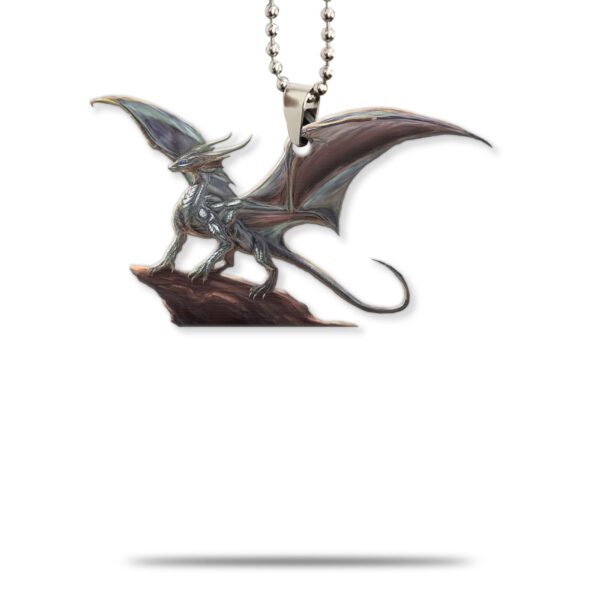 Gearhumans 3D Ancient Silver Dragon Custom Car Hanging GW22062113 Car Hanging Car Hanging/1 Pack 