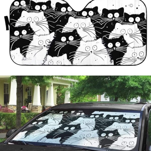 gearhumans 3D Angry cat Custom Car Auto Sunshade GD120511 Auto Sunshade 