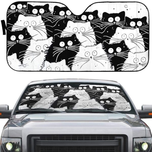 gearhumans 3D Angry cat Custom Car Auto Sunshade GD120511 Auto Sunshade