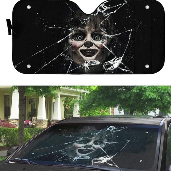 gearhumans 3D Annabelle Horror Custom Car Auto Sunshade GV030820 Auto Sunshade 