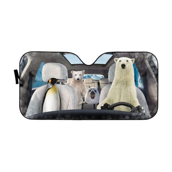 gearhumans 3D Arctic Custom Car Auto Sunshade GS23069 Auto Sunshade 57''x27.5'' 