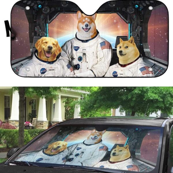 gearhumans 3D Astrodogs Custom Car Auto Sunshade GW13056 Auto Sunshade 