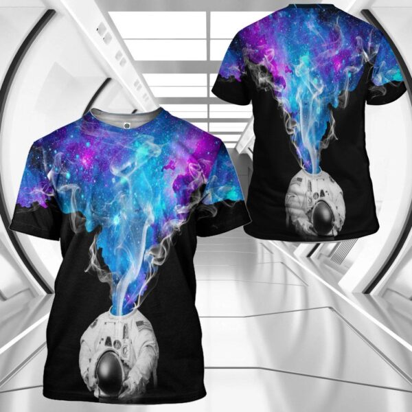 Gearhumans 3D Astronaut Galaxy Custom Tshirt Hoodie Apparel GW1105212 3D Apparel 