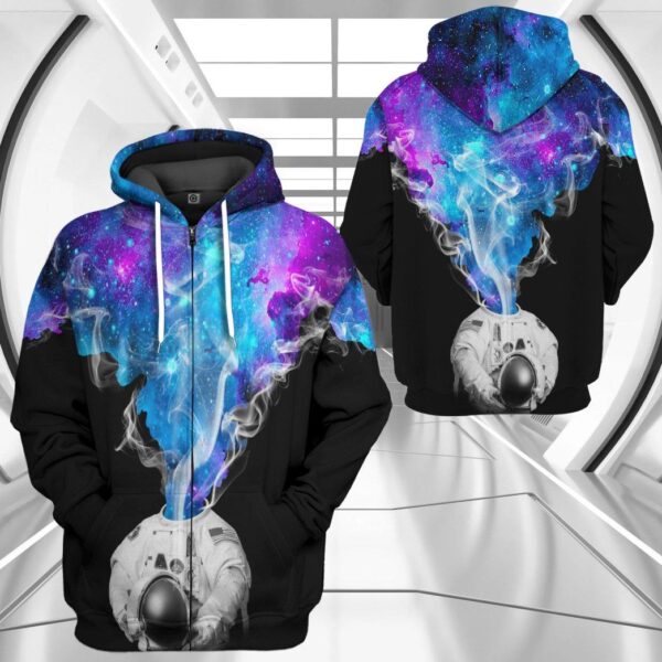 Gearhumans 3D Astronaut Galaxy Custom Tshirt Hoodie Apparel GW1105212 3D Apparel 