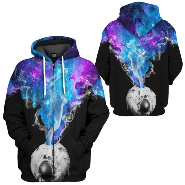 Gearhumans 3D Astronaut Galaxy Custom Tshirt Hoodie Apparel GW1105212 3D Apparel 