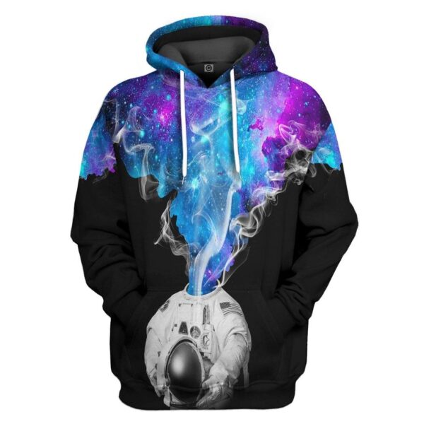 Gearhumans 3D Astronaut Galaxy Custom Tshirt Hoodie Apparel GW1105212 3D Apparel Hoodie S 