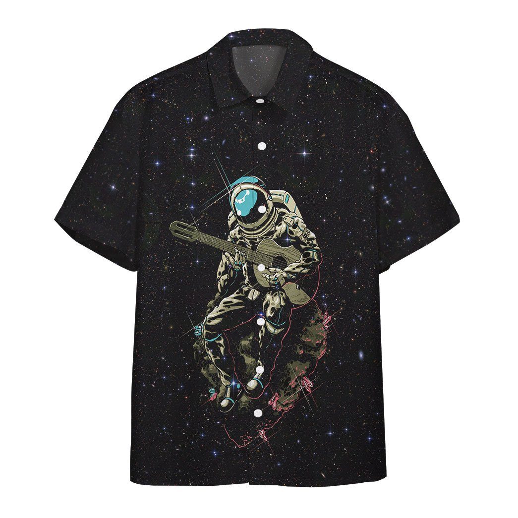 Gearhumans 3D Astronaut Playing The Guitar Custom Hawaii Shirt GO11052127 Hawai Shirt Short Sleeve Shirt S