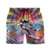 Gearhumans 3D Astronaut Surfing In Hippie Trippy Mountain Custom Man Shorts GS2506216 Men Shorts Men Shorts S