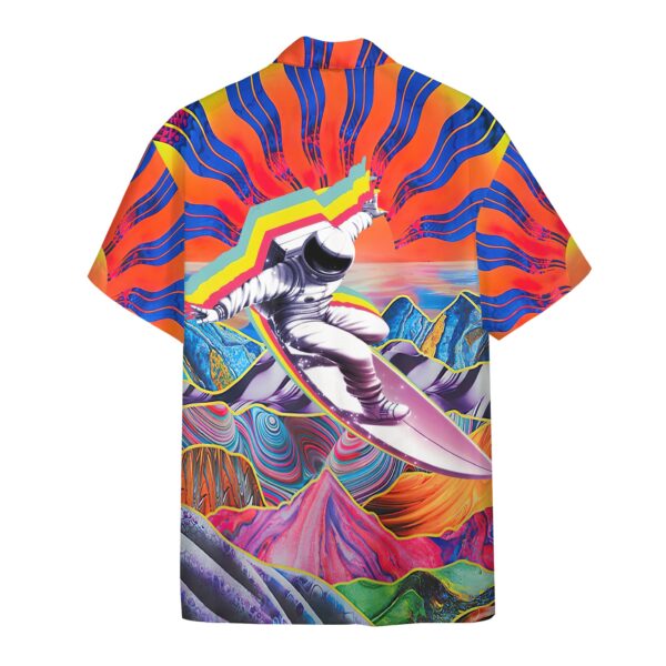 Gearhumans 3D Astronaut Surfing In Hippie Trippy Mountain Custom Short Sleeve Shirt GS2506215 Hawai Shirt