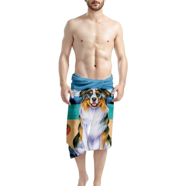 Gearhumans 3D Australian Shepherd Dog Custom Beach Towel GW1105216 Towel 