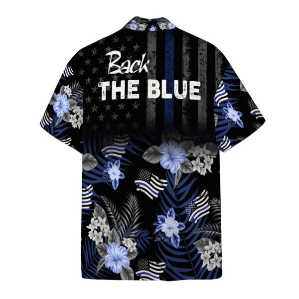 Gearhumans 3D Back The Blue Hawaiian Custom Short Sleeve Shirt GW2405219 Hawai Shirt