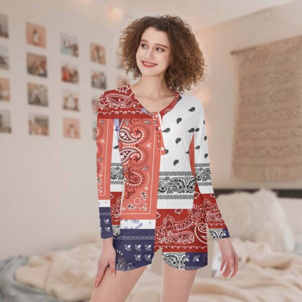 Gearhumans 3D Bandana Hawaii Custom One Piece Womens Pajamas GS02072113 One piece women pajamas