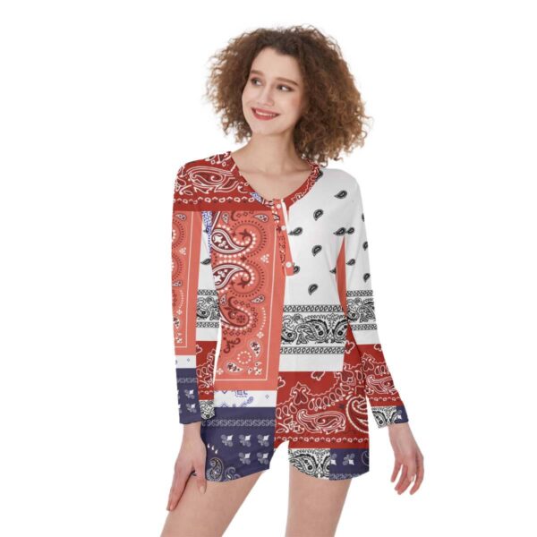 Gearhumans 3D Bandana Hawaii Custom One Piece Womens Pajamas GS02072113 One piece women pajamas One piece women pajamas S 