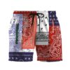 Gearhumans 3D Bandana Pattern Custom Beach Shorts Swim Trunk GW02062123 Men Shorts Men Shorts S