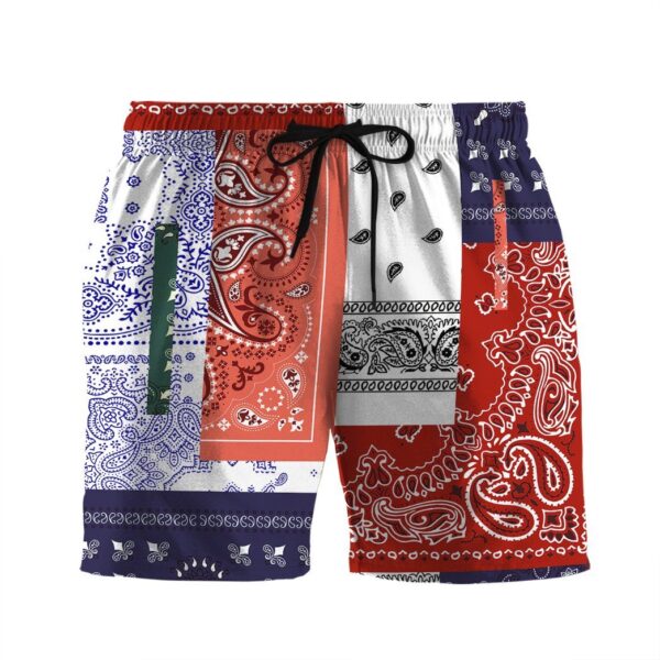 Gearhumans 3D Bandana Pattern Custom Beach Shorts Swim Trunk GW02062123 Men Shorts Men Shorts S 