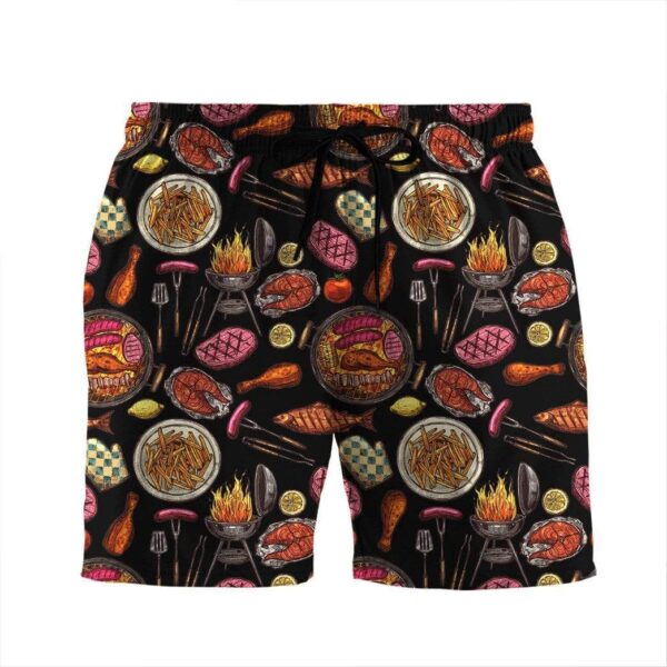 Gearhumans 3D Barbecue Grill Custom Beach Shorts Swim Trunk GW28071 Men Shorts Men Shorts S