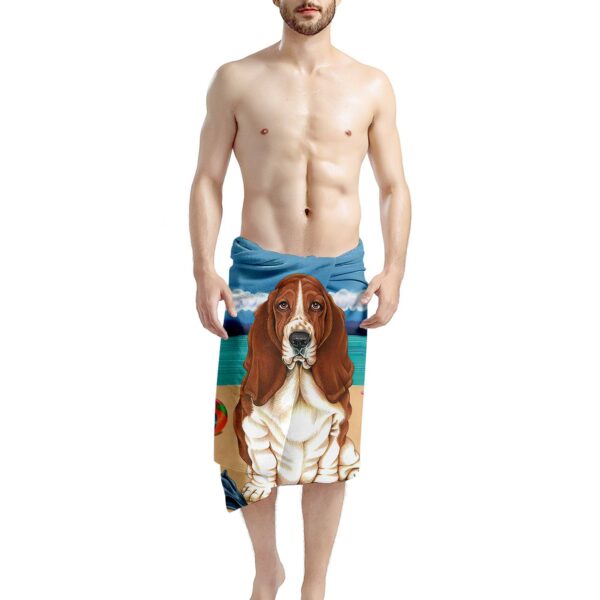 Gearhumans 3D Basset Hound Dog Custom Beach Towel GW1105217 Towel 