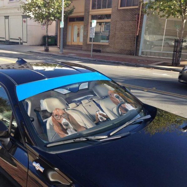 gearhumans 3D Basset Hounds Custom Car Auto Sunshade GS30076 Auto Sunshade 