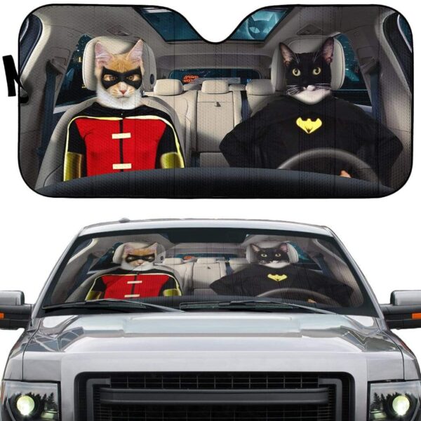gearhumans 3D Batman and Robin Custom Car Auto Sunshade GL14051 Auto Sunshade 