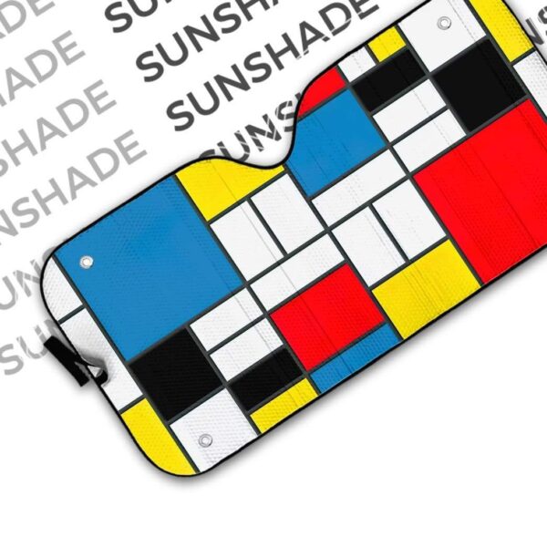 gearhumans 3D Bauhaus Style Composition II in Red Yellow Blue Custom Car Auto Sunshade GV180828 Auto Sunshade