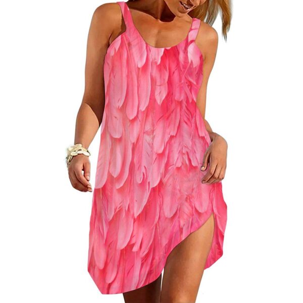 Gearhumans 3D Be A Flamingo In A Flock Of Pigeons Custom Sleeveless Beach Dress GO14062114 Beach Dress Beach Dress S 