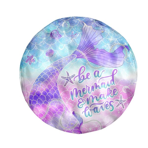 Gearhumans 3D Be A Mermaid And Make Waves Custom Round Beach Towel GW24062112 Round Beach Towel Round Beach Towel FS 