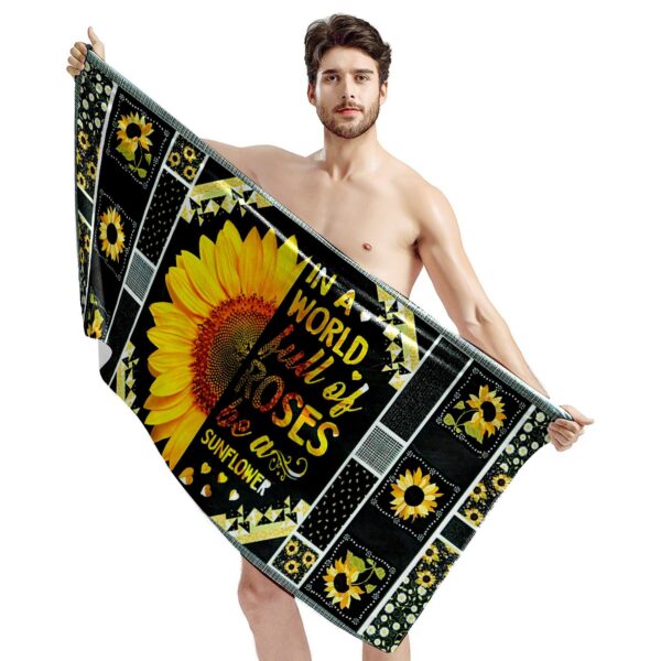 Gearhumans 3D Be A Sunflower Custom Beach Towel GW1105211 Towel 
