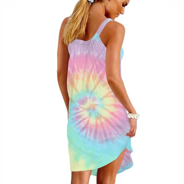Gearhumans 3D Be Kind To Your Mind Rainbow Tie Dyed Custom Sleeveless Beach Dress GO16062110 Beach Dress