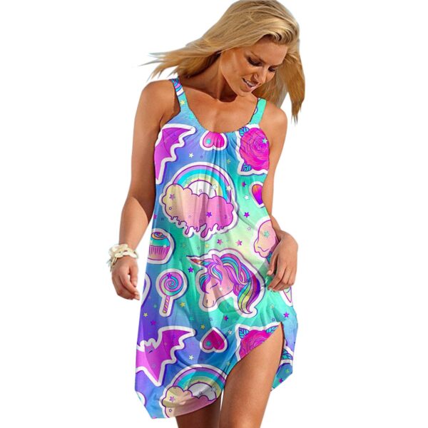 Gearhumans 3D Be My Unicorn Custom Beach Dress GO06072114 Beach Dress Beach Dress S