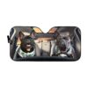 gearhumans 3D Beach Family Bulldog Custom Car Auto Sunshade GV120618 Auto Sunshade 57''x27.5''