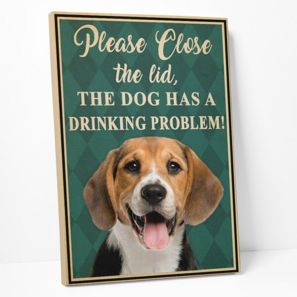 Gearhumans 3D Beagle Dog Please Close The Lid Custom Canvas GW050510 Canvas
