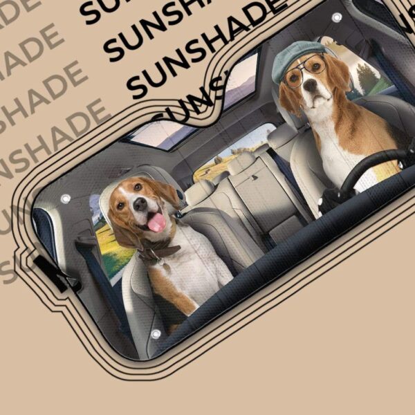 gearhumans 3D Beagle Dogs Custom Car Auto Sunshade GW19064 Auto Sunshade 