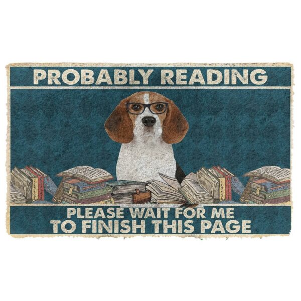 Gearhumans 3D Beagle Probably Reading Please Wait Custom Doormat GW2805218 Doormat Doormat S(15,8inchx23,6inch)