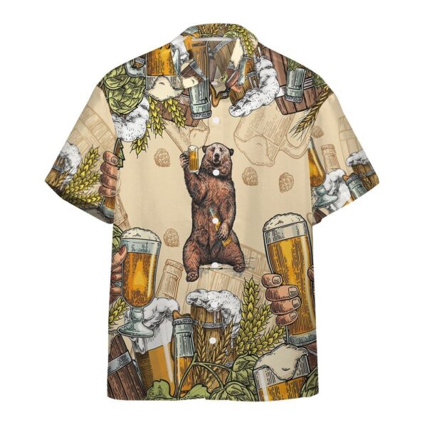 Gearhumans 3D Bear and Beer Custom Hawaii Shirt GS07072119 Hawai Shirt Hawai Shirt S