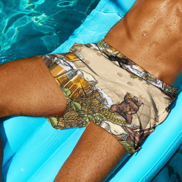 Gearhumans 3D Bear and Beer Custom Men Short GS07072120 Men Shorts 