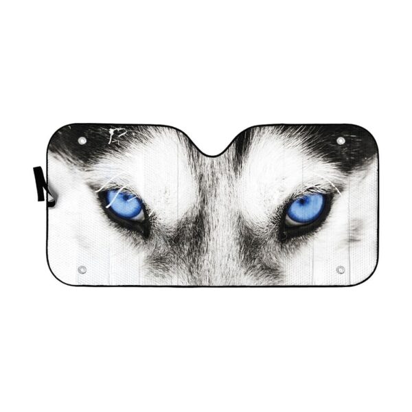 Gearhumans 3D Beautiful Blue Eyes Of Husky Custom Sunshade GO01072111 Auto Sunshade 57''x27.5'' 