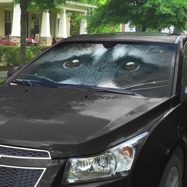 Gearhumans 3D Beautiful Eyes Of Raccoon Custom Sunshade GS01072110 Auto Sunshade 