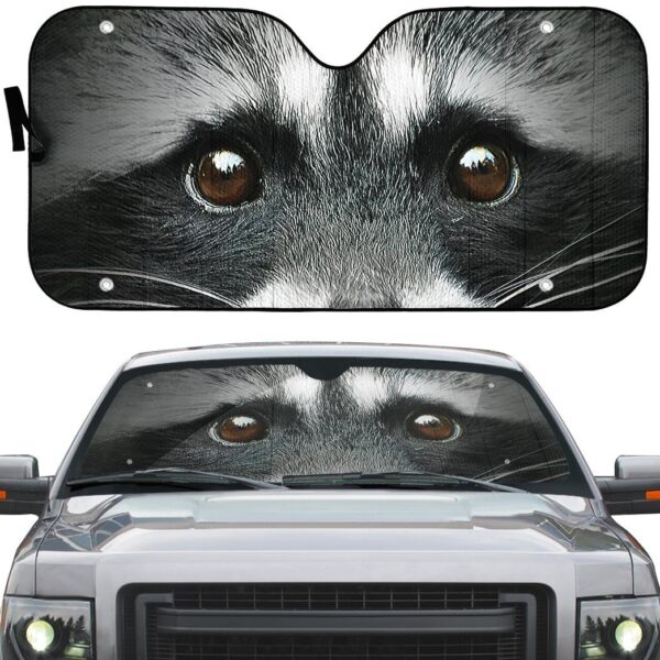 Gearhumans 3D Beautiful Eyes Of Raccoon Custom Sunshade GS01072110 Auto Sunshade