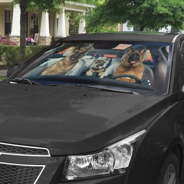 gearhumans 3D Becgie Family Custom Car Auto Sunshade GL23071 Auto Sunshade 