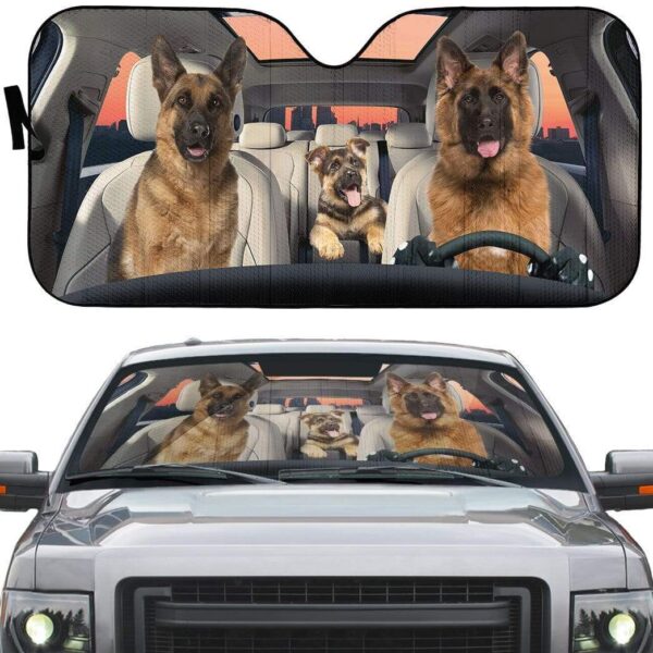 gearhumans 3D Becgie Family Custom Car Auto Sunshade GL23071 Auto Sunshade 