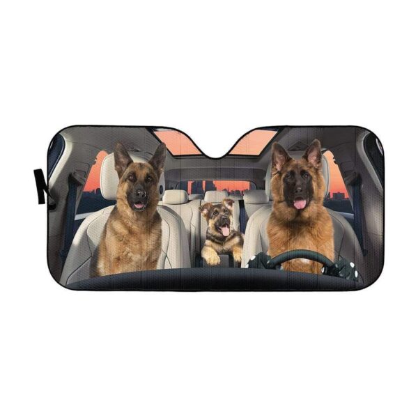 gearhumans 3D Becgie Family Custom Car Auto Sunshade GL23071 Auto Sunshade 57''x27.5'' 