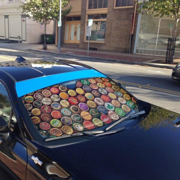 Gearhumans 3D Beer Bottle Caps Custom Car Auto Sunshade GO23042114 Auto Sunshade 