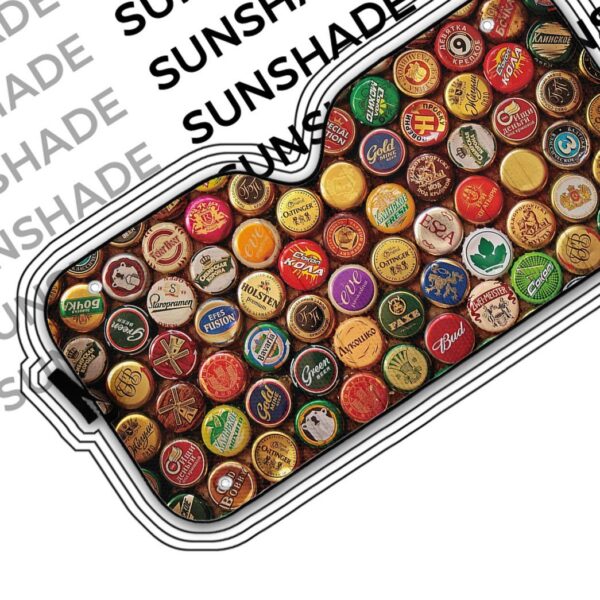 Gearhumans 3D Beer Bottle Caps Custom Car Auto Sunshade GO23042114 Auto Sunshade 