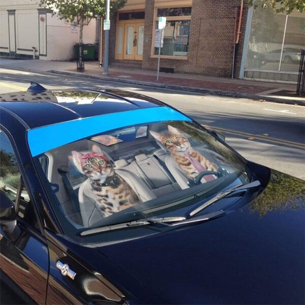 gearhumans 3D Bengal Cat Custom Car Auto Sunshade GV300715 Auto Sunshade 