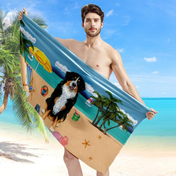 Gearhumans 3D Bernese Mountain Dog Custom Beach Towel GW1105213 Towel 