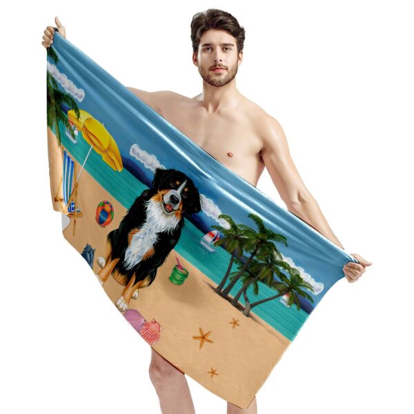 Gearhumans 3D Bernese Mountain Dog Custom Beach Towel GW1105213 Towel 