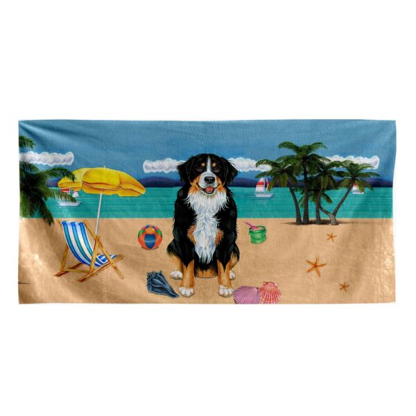 Gearhumans 3D Bernese Mountain Dog Custom Beach Towel GW1105213 Towel Towel 60''x30''