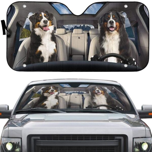 gearhumans 3D Bernese Mountain Dog Custom Sunshade GS19062 Auto Sunshade
