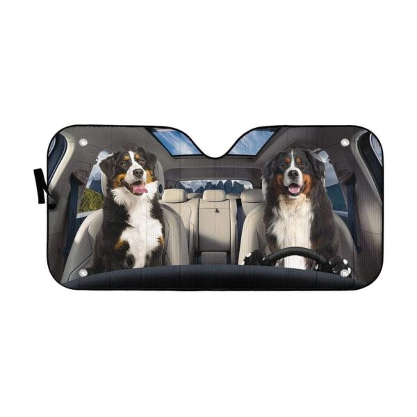 gearhumans 3D Bernese Mountain Dog Custom Sunshade GS19062 Auto Sunshade 57''x27.5'' 